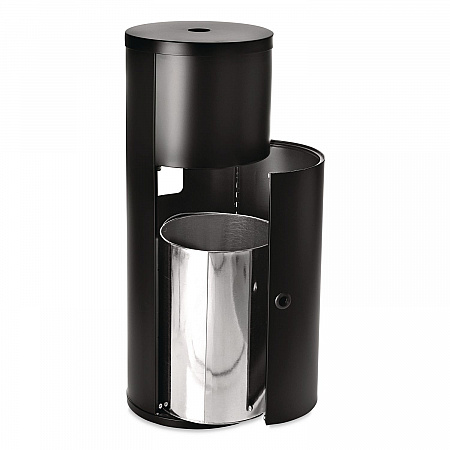 Floor Stand Wet Wipe Dispenser Station with 7 Gallon Built-In Trash Can, 13.1 x 13.1 x 36, Black (GRI509BLK)