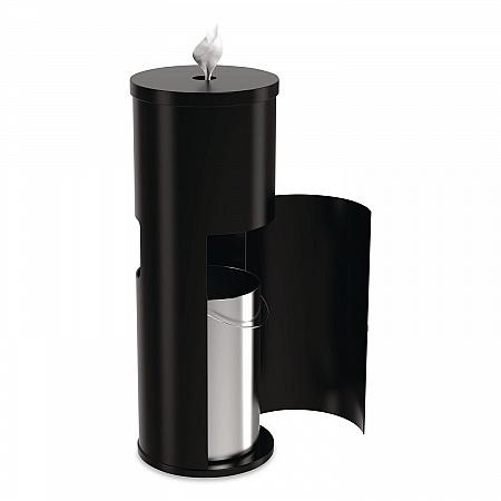 Floor Stand Wet Wipe Dispenser Station with 7 Gallon Built-In Trash Can, 13.1 x 13.1 x 36, Black (GRI509BLK)