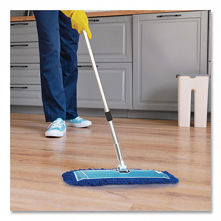 Microfiber Looped Dust Mop Pad Head, 24 x 5, Blue, 3/Pack (GRI182243PK)