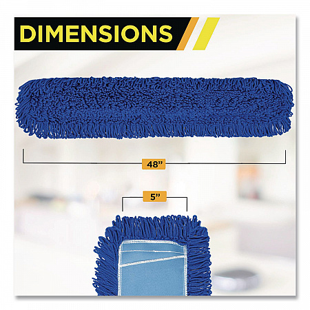 Microfiber Looped Dust Mop Pad Head, 48 x 5, Blue (GRI18248)