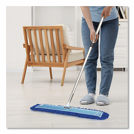 Microfiber Looped Dust Mop Pad Head, 48 x 5, Blue, 6/Pack (GRI182486PK)