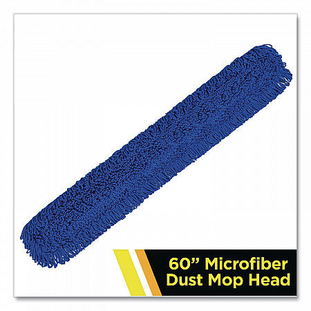 Microfiber Looped Dust Mop Pad Head, 60 x 5, Blue (GRI18260)