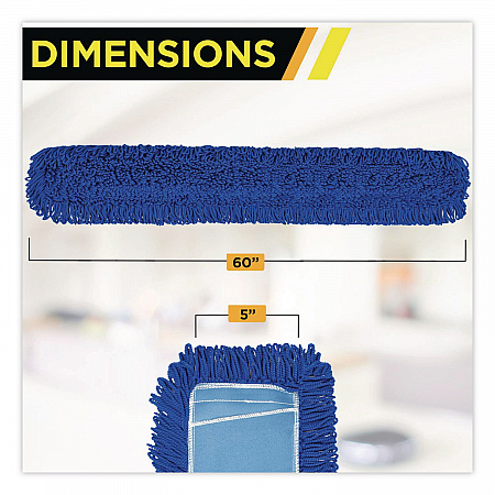 Microfiber Looped Dust Mop Pad Head, 60 x 5, Blue, 3/Pack (GRI182603PK)