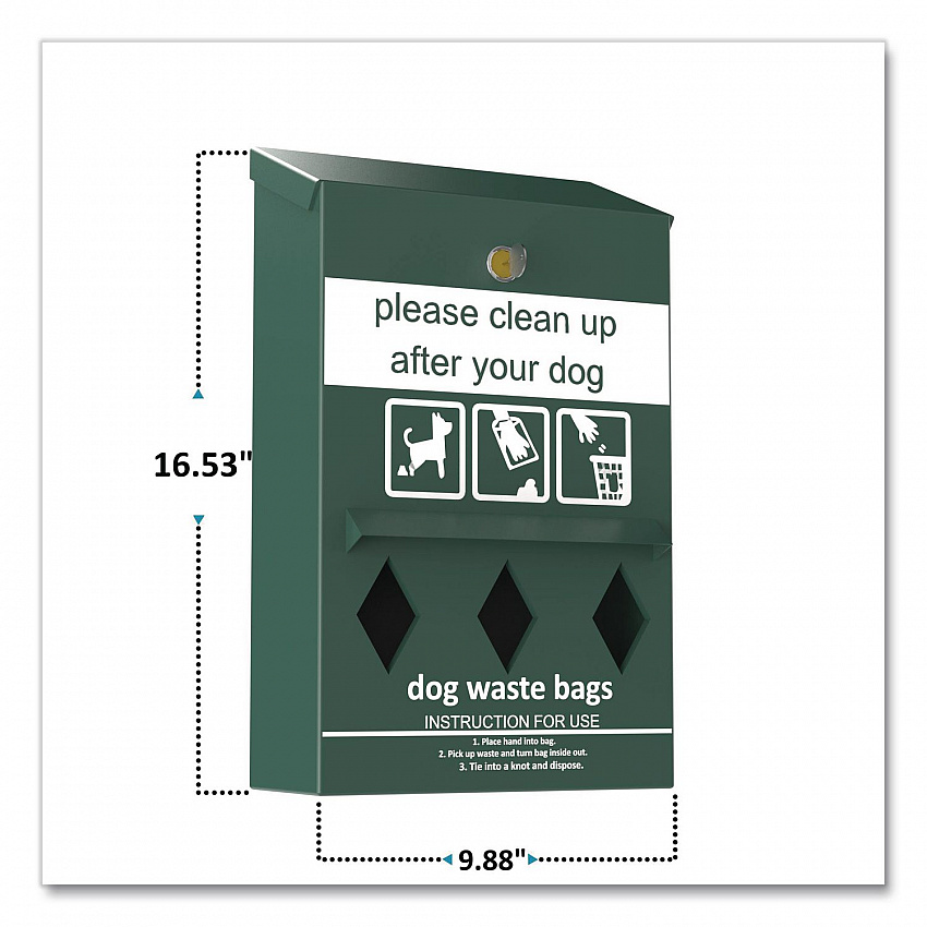 Wall-Mount Pet Waste Roll Bag Dispenser (FLO13RDG)