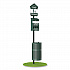 Pet Waste Station Kit with Roll Bag Locking Dispenser, 11.5 Gallon Round Lidded Trash Can, Pole, and Glow-in-the-Dark Sign (FLO1RSG)