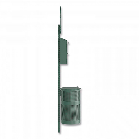 Pet Waste Station Kit with Roll Bag Locking Dispenser, 11.5 Gallon Round Lidded Trash Can, Pole, and Glow-in-the-Dark Sign (FLO1RSG)