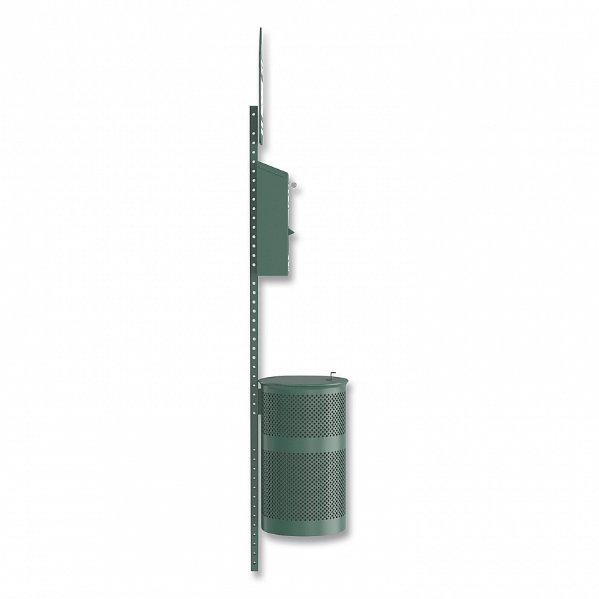 Pet Waste Station Kit with Roll Bag Locking Dispenser, 11.5 Gallon Round Lidded Trash Can, Pole, and Glow-in-the-Dark Sign (FLO1RSG)