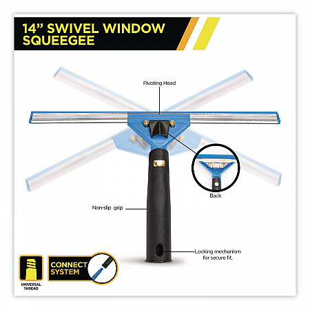 Swivel Window Squeegee with Quick Release, 14