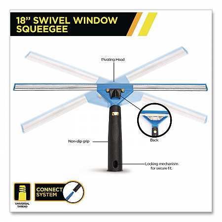 Swivel Window Squeegee with Quick Release, 18