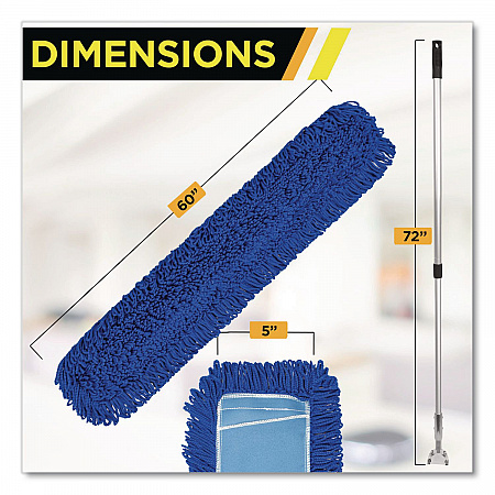 All-In-One Microfiber Dust Mop Set with Telescopic Handle, 60 x 5, Blue Microfiber Head, 40