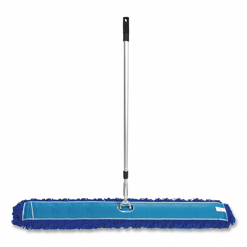 All-In-One Microfiber Dust Mop Set with Telescopic Handle, 60 x 5, Blue Microfiber Head, 72" Silver Aluminum Handle, 4/Kit (GRI17460T4PK)