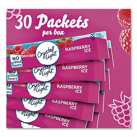 Flavored Drink Mix, Raspberry Ice, 0.08 oz Packet, 30/Box (79800)