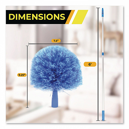 Cobweb/Corner Duster Brush with Telescopic Pole, 3 ft to 6 ft Handle, 2/Kit (GRI1026F2PK)