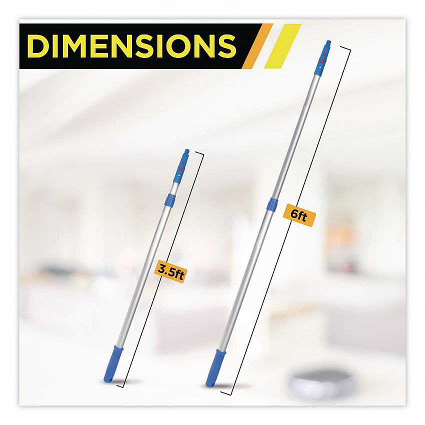 Cobweb/Corner Duster Brush with Telescopic Pole, 3 ft to 6 ft Handle, 2/Kit (GRI1026F2PK)