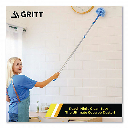 Cobweb/Corner Duster Brush with Telescopic Pole, 3 ft to 6 ft Handle, 3/Kit (GRI1026F3PK)