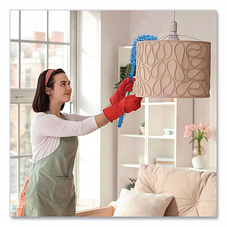 Flexible Wand Duster with Microfiber and Chenille Sleeve and 20