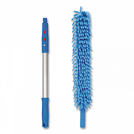 Flexible Wand Duster with Microfiber and Chenille Sleeve and 20