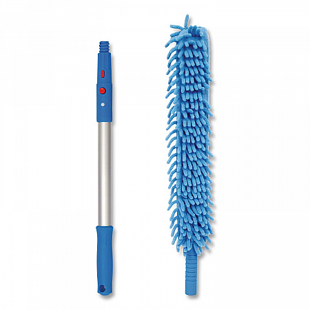 Flexible Wand Duster with Microfiber and Chenille Sleeve and 20