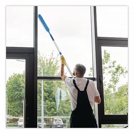 Flexible Wand Duster with Microfiber and Chenille Sleeve and 6 ft Telescopic Pole (GRI1756F)