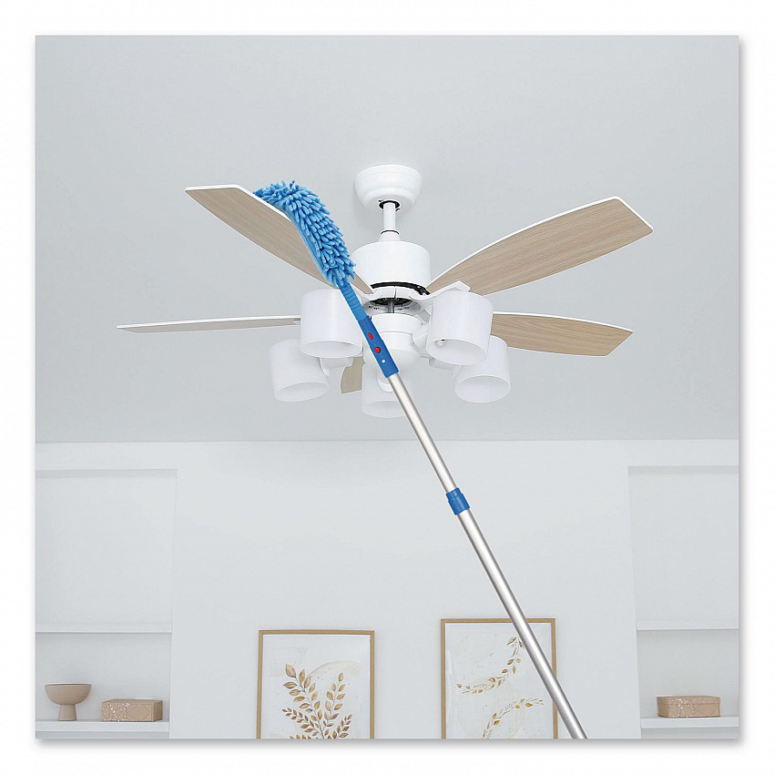 Flexible Wand Duster with Microfiber and Chenille Sleeve and 6 ft Telescopic Pole (GRI1756F)