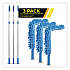 Flexible Wand Duster with Microfiber and Chenille Sleeve and 6 ft Telescopic Pole, 3/Kit (GRI1756F3PK)