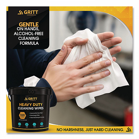 Heavy-Duty Cleaning Wipes, 10 x 12, Citrus, White, 300/Bucket (GRI6300)