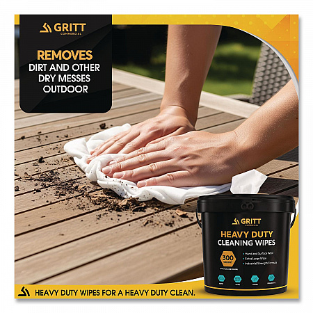 Heavy-Duty Cleaning Wipes, 10 x 12, Citrus, White, 300/Bucket (GRI6300)