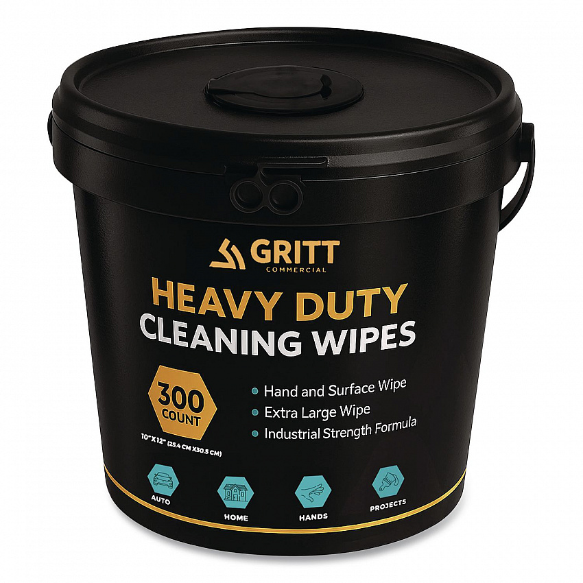 Heavy-Duty Cleaning Wipes, 10 x 12, Citrus, White, 300 Wipes/Bucket, 4 Buckets/Carton (GRI63004)