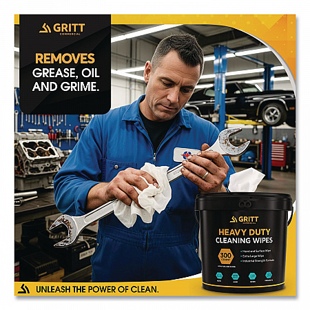 Heavy-Duty Cleaning Wipes, 10 x 12, Citrus, White, 300 Wipes/Bucket, 4 Buckets/Carton (GRI63004)