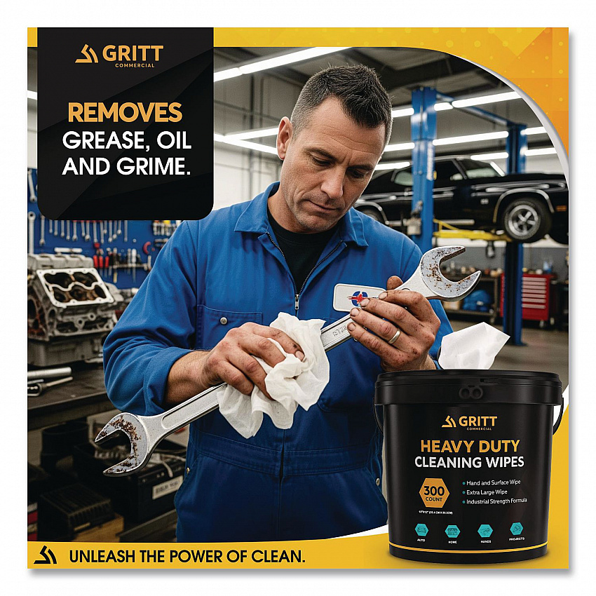 Heavy-Duty Cleaning Wipes, 10 x 12, Citrus, White, 300 Wipes/Bucket, 4 Buckets/Carton (GRI63004)