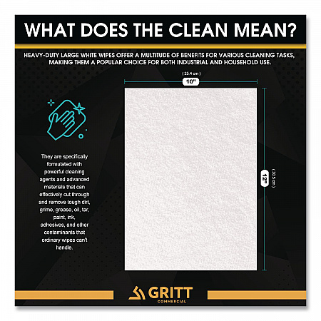 Heavy-Duty Cleaning Wipes, 10 x 12, Citrus, White, 300 Wipes/Bucket, 4 Buckets/Carton (GRI63004)
