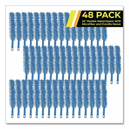 Flexible Wand Duster with Microfiber and Chenille Sleeve, 22