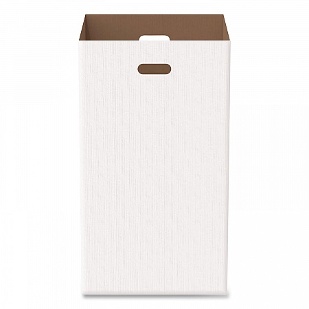40 Gallon Corrugated Cardboard Trash Can and Recycling Container, White, 10/Carton (GRI52040G10)