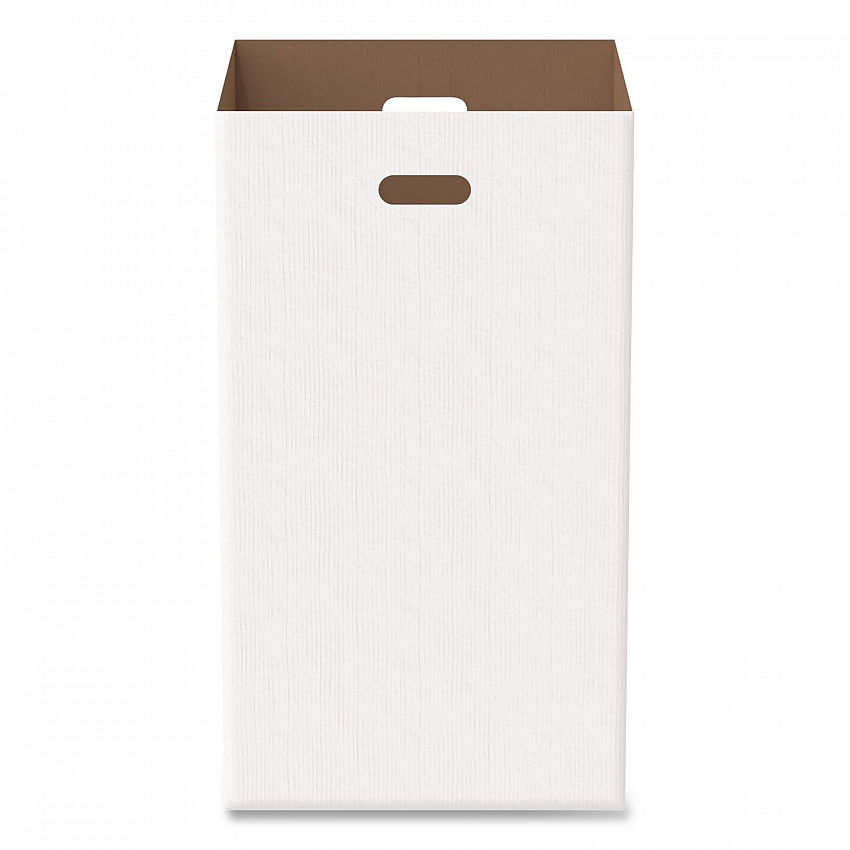 40 Gallon Corrugated Cardboard Trash Can and Recycling Container, White, 10/Carton (GRI52040G10)