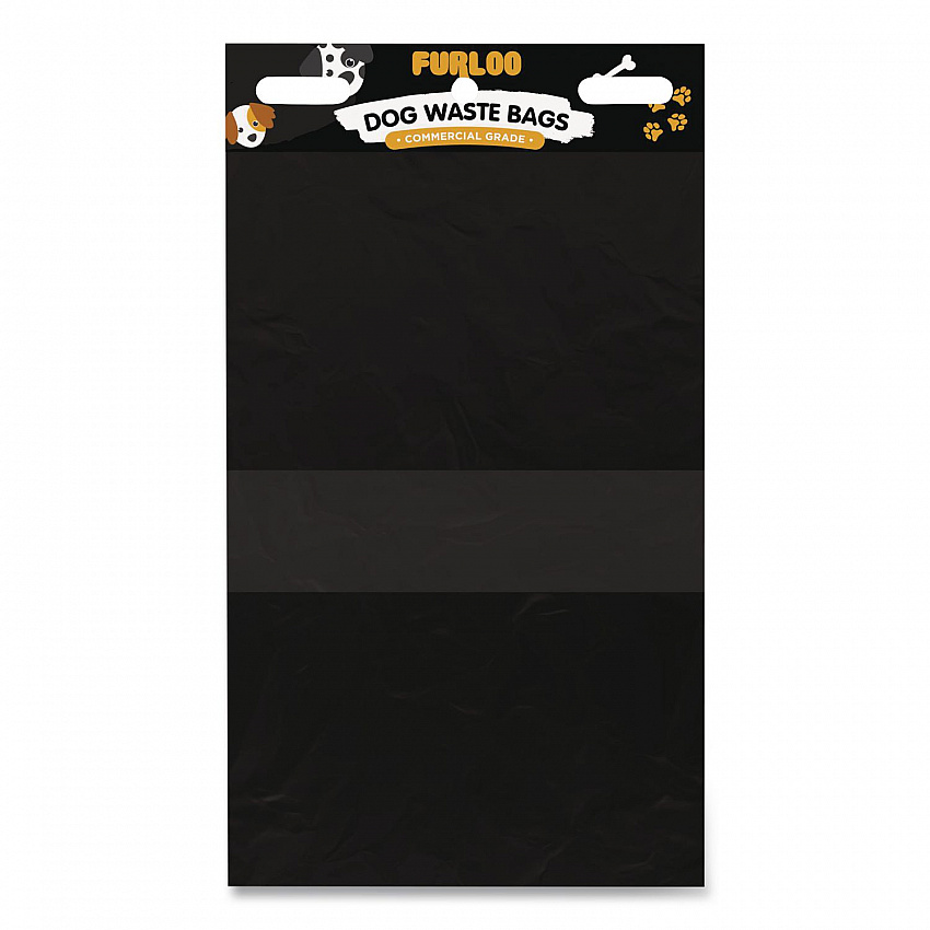 Pet Waste Station Header Heavy-Duty Leak-Resistant Dog Waste Refill Bags, Open-Face, 8.5" x 13.4", Black, 1000 Bags/Carton (FLO2110)