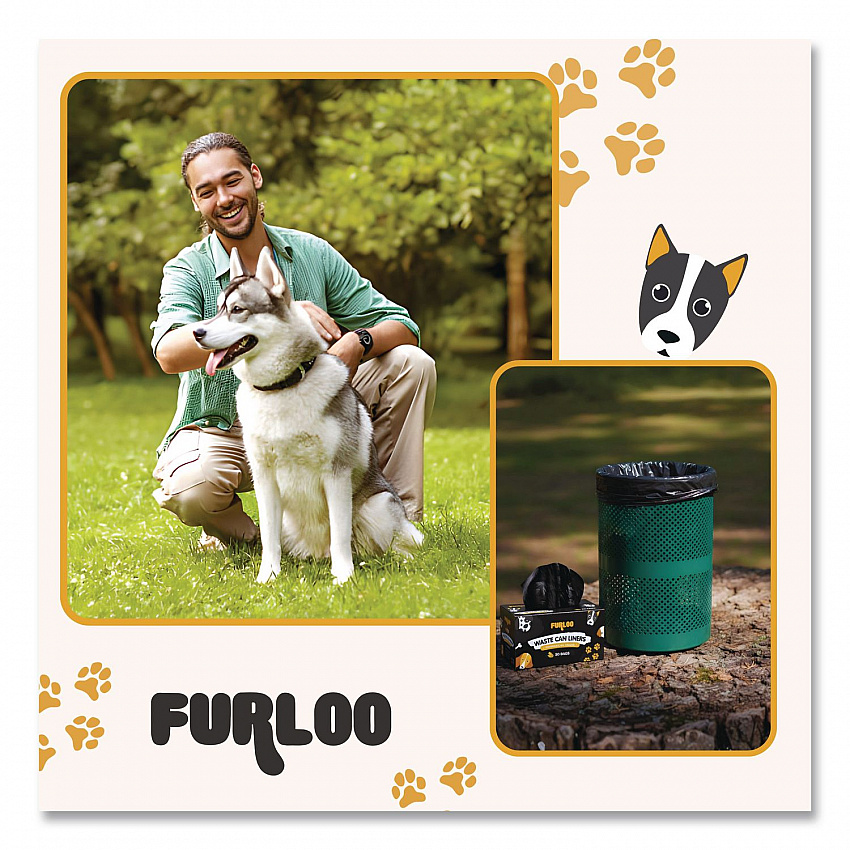 13-Gallon Heavy Duty Dog Waste Station Can Liners, Open-Face, 13 gal, 26" x 33", Black, 50 Bags (FLO22)