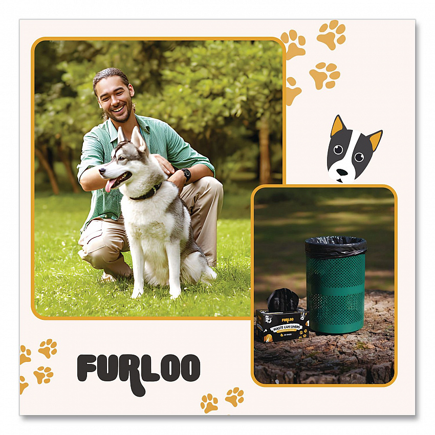 13-Gallon Heavy Duty Dog Waste Station Can Liners, Open-Face, 13 Gallons, 26" x 33", Black, 50 Bags/Roll, 2/Pack (FLO222PK)