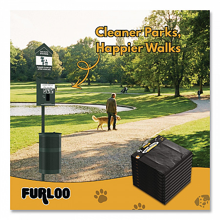 Pet Waste Station Starter Kit with Header Bag Dispenser, Bags and Liners, 11.5 gal, Top Door, Green (FLO1HSGB)