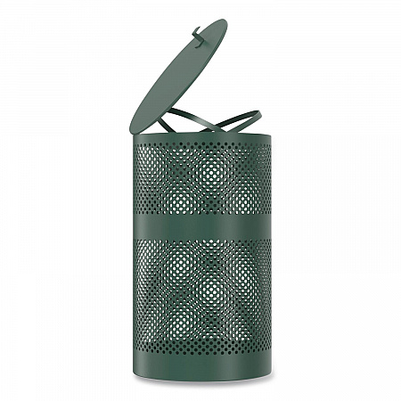 13 Gallon Heavy-Duty Outdoor Pet Waste Trash Can with Lid, Top Door, Green (FLO1TG)