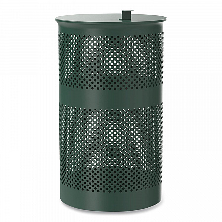 13 Gallon Heavy-Duty Outdoor Pet Waste Trash Can with Lid, Top Door, Green (FLO1TG)