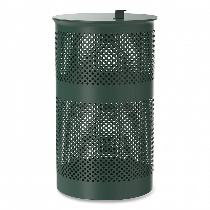 13 Gallon Heavy-Duty Outdoor Pet Waste Trash Can with Lid, Top Door, Green (FLO1TG)