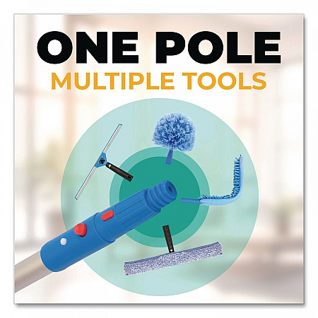 Pro Window Washing Kit with Swivel Squeegee and 6 ft Telescopic Pole, 14