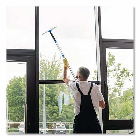 Pro Window Washing Kit with Swivel Squeegee and 6 ft Telescopic Pole, 14