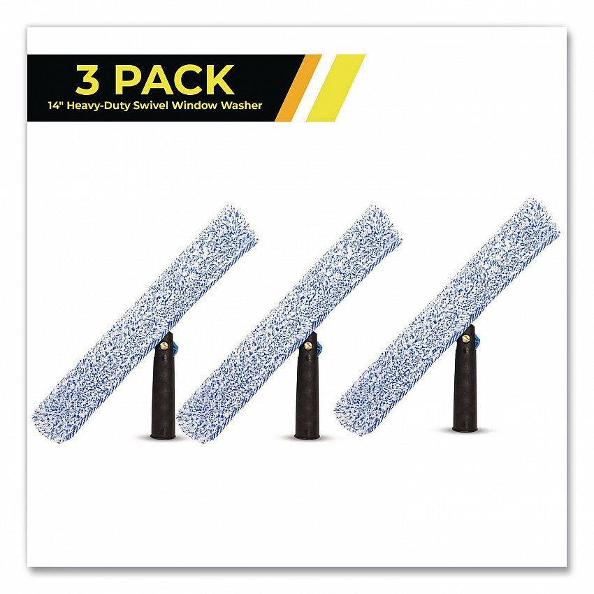 Heavy-Duty Swivel Window Washer, 14" Wide Blade, 3/Pack (GRI1333PK)