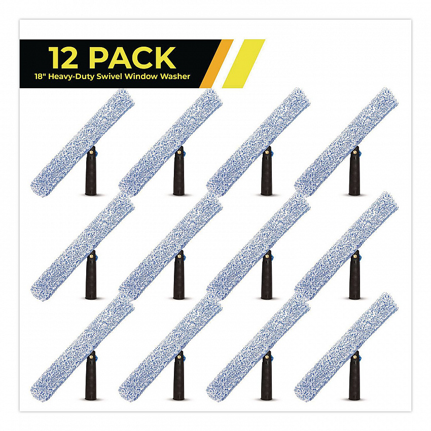 Heavy-Duty Swivel Window Washer, 18" Wide Blade, 12/Carton (GRI1331812PK)