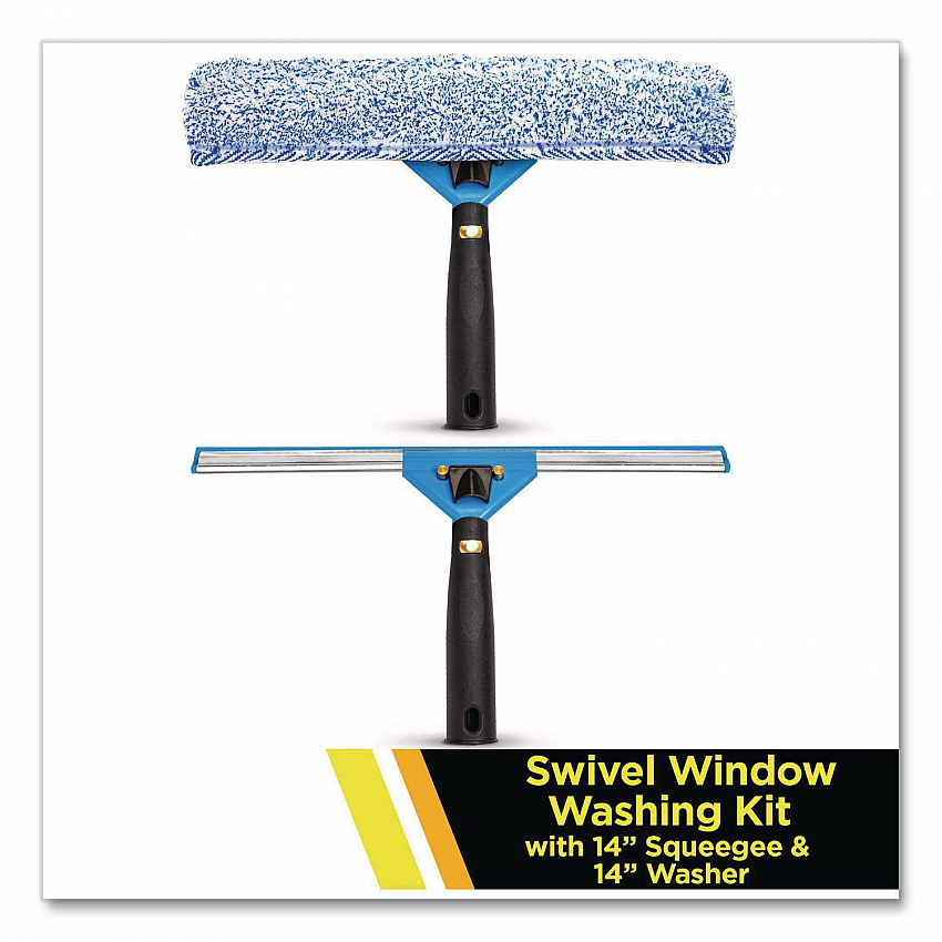 Swivel Window Washing Kit with Squeegee and Washer, 14" Wide (GRI136)