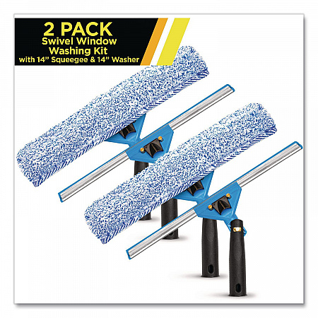 Swivel Window Washing Kit with Squeegee and Washer, 14