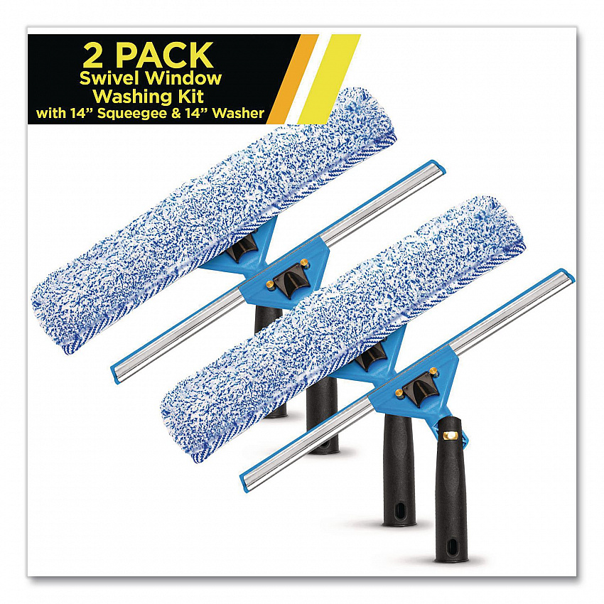 Swivel Window Washing Kit with Squeegee and Washer, 14" Wide, 2/Kit (GRI1362PK)