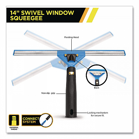 Swivel Window Washing Kit with Squeegee and Washer, 14