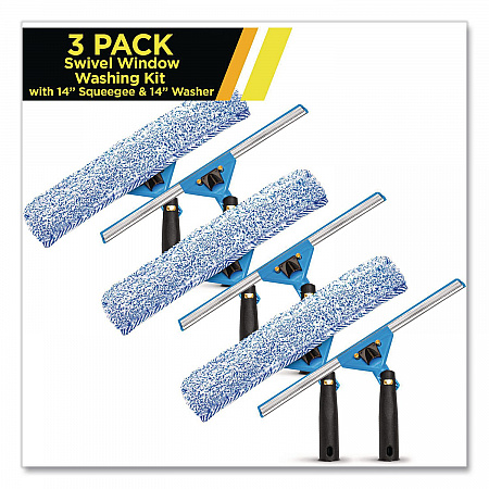 Swivel Window Washing Kit with Squeegee and Washer, 14